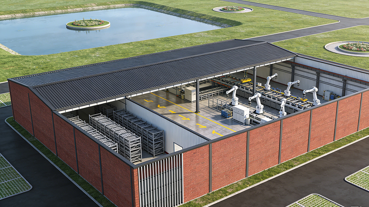 现代化快递分拣中心内部